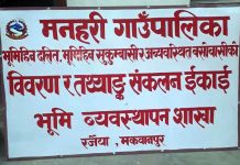 मनहरीमा भूमिहीन, दलित र सुकुम्बासीको तथ्यांक संकलन प्रकृया सुरु