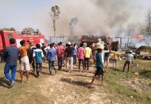 बाँकेको नरैनापुरमा आगलागी हुँदा १५ घर जलेर नष्ट