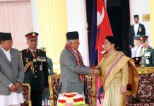 निवर्तमान राष्ट्रपति भण्डारीको बिदाइ