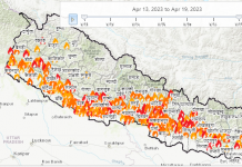 ३१ जिल्लाका २ सय ३४ ठाउँमा डढेलाे, प्रदूषण र गर्मी कायमै